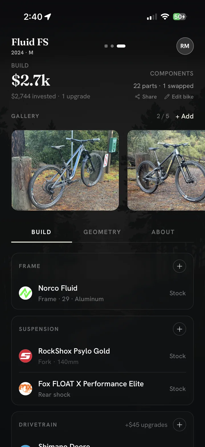 Quiver build sheet with photos and grouped component sections